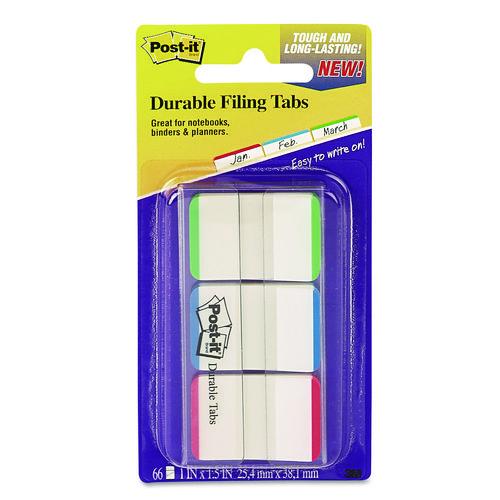 Image of Post-it® Tabs 686L-GBR 1" Lined Tabs, 1/5-Cut, Lined, Assorted Colors, 1" Wide, 66/Pack