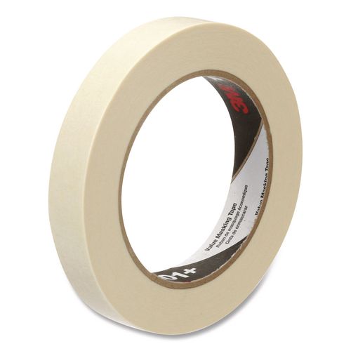 Image of 3M MMM101-18 Value Masking Tape 101+, 3" Core, 0.70" X 60 Yds, Tan, 12/pack