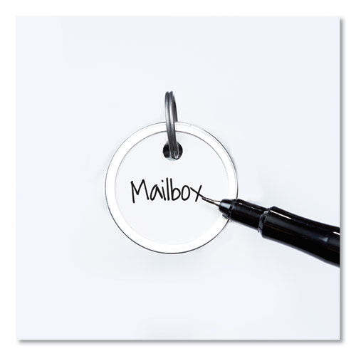 Image of Avery® 11025 Key Tags with Split Ring, 1.25" dia, White, 50/Pack