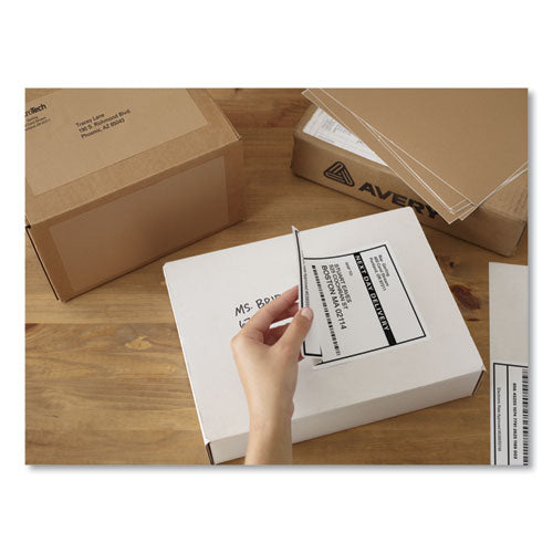Image of Avery® 05126 Shipping Labels W/ Trueblock Technology, Laser Printers, 5.5 X 8.5, White, 2/sheet, 100 Sheets/box