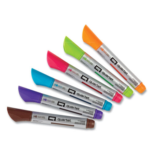 Image of Quartet® 79556 Premium Glass Board Dry Erase Marker, Medium Bullet Tip, Assorted Colors, 6/pack