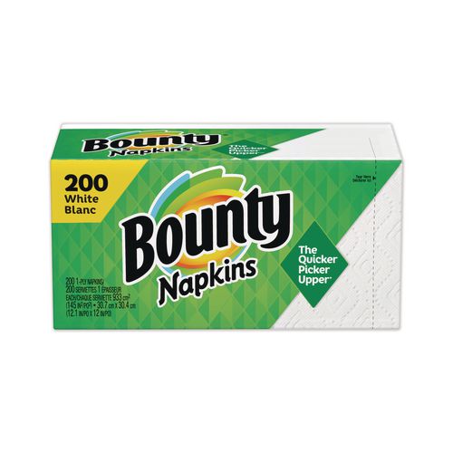 Image of Bounty® 96595 Quilted Napkins, 1-Ply, 12.1 x 12, White, 200/Pack, 8 Packs/Carton