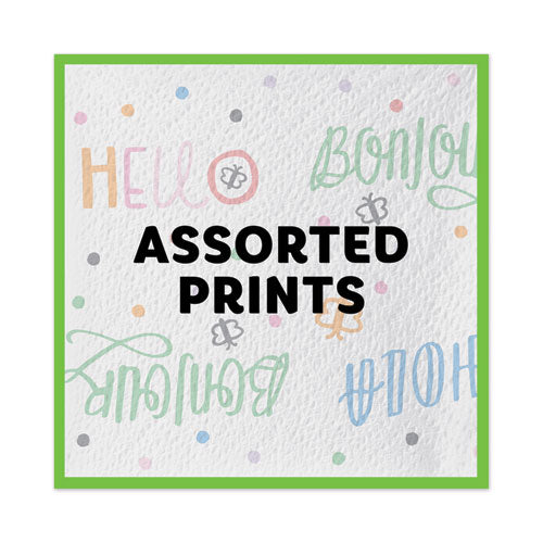 Image of Bounty® 34885 Quilted Napkins, 1-Ply, 12.1 x 12, Assorted - Print or White, 200/Pack
