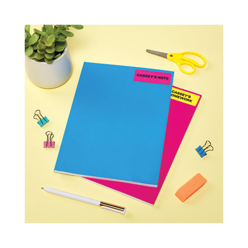 Image of Avery® 05979 High-Visibility Permanent Laser ID Labels, 1 x 2.63, Asst. Neon, 450/Pack