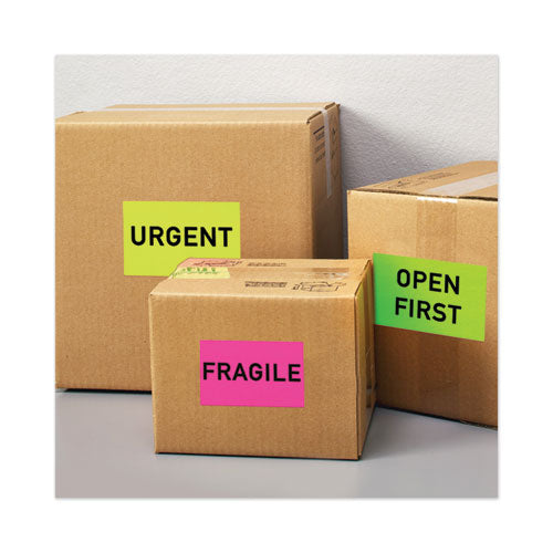 Image of Avery® 05952 High-Visibility Permanent Laser ID Labels, 5.5 x 8.5, Neon Green, 200/Box