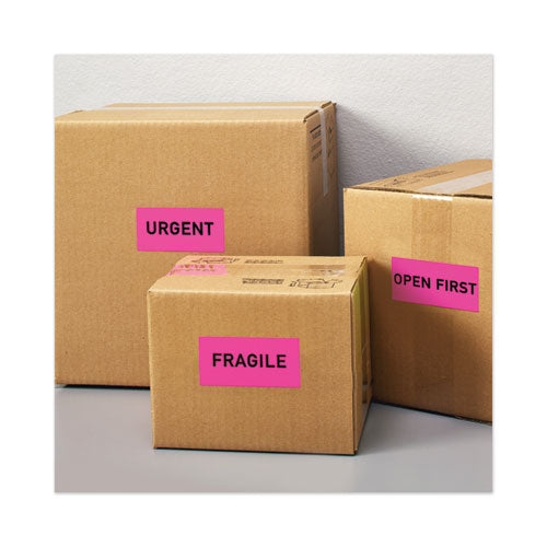 Image of Avery® 05974 High-Visibility Permanent Laser Id Labels, 2 X 4, Neon Magenta, 1000/box