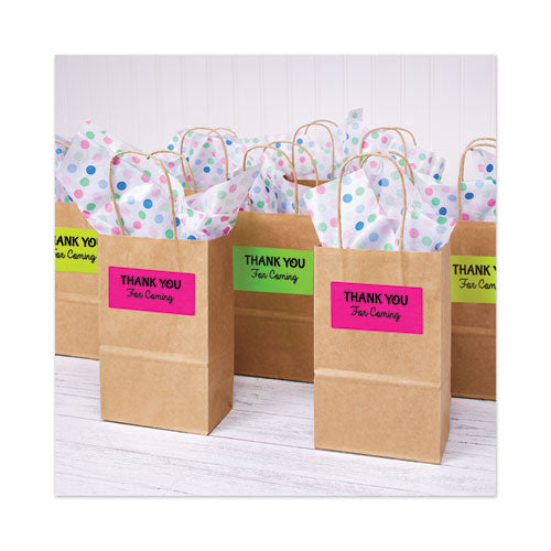 Image of Avery® 05978 High-Visibility Permanent Laser Id Labels, 2 X 4, Asst. Neon, 150/pack