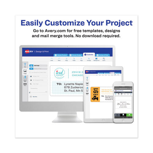 Image of Avery® 05970 High-Visibility Permanent Laser ID Labels, 1 x 2.63, Neon Magenta, 750/Pack