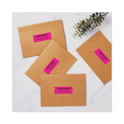Image of Avery® 05970 High-Visibility Permanent Laser ID Labels, 1 x 2.63, Neon Magenta, 750/Pack