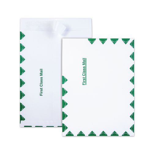 Image of Quality Park QUAS3615 Ship-Lite Envelope, First Class, #10 1/2, Cheese Blade Flap, Redi-Strip Adhesive Closure, 9 x 12, White, 100/Box