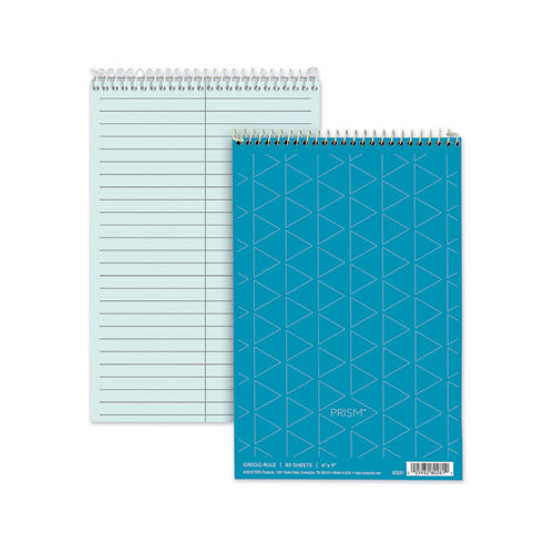Image of TOPS 80284 Prism Steno Pads, Blue Cover, Gregg Rule, (80) Blue 6 x 9 Sheets, 4/Pack