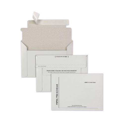 Image of Quality Park QUAE7265 Disk/CD Foam-Lined Mailers for CDs/DVDs, Square Flap, Redi-Strip Adhesive Closure, 8.5 x 6, White, 25/Box