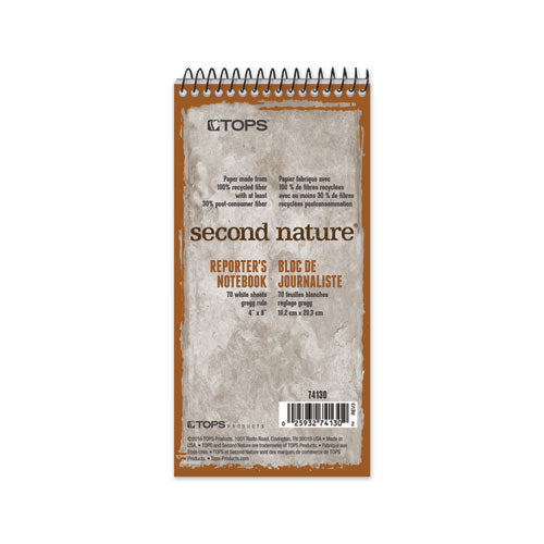 Image of TOPS 74130 Second Nature Recycled Notepads, Randomly Assorted Cover Colors, Gregg Rule, (70) White 4 x 8 Sheets