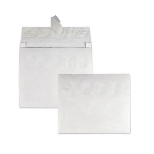 Image of Survivor® QUAR4650 Lightweight 14 lb Tyvek Open End Expansion Mailers, #15 1/2, Square Flap, Redi-Strip Adhesive Closure, 12 x 16, White, 100/CT