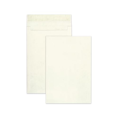 Image of Survivor® QUAR4292 Lightweight 14 lb Tyvek Open End Expansion Mailers, #15 1/2, Cheese Blade Flap, Redi-Strip Closure, 12 x 16, White, 25/Box