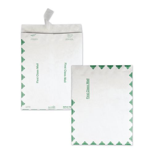 Image of Survivor® QUAR1800 Lightweight 14 lb Tyvek Catalog Mailers, First Class, #15 1/2, Square Flap, Redi-Strip Closure, 12 x 15.5, White, 100/Box