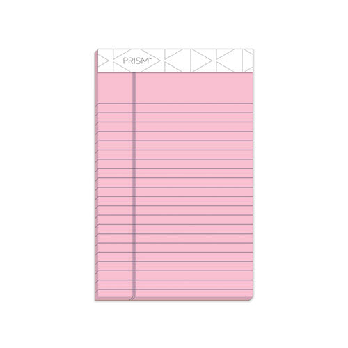 Image of TOPS 63050 Prism + Colored Writing Pads, Narrow Rule, (50) Pastel Pink 5 x 8 Sheets, 12/Pack