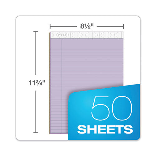 Image of TOPS Prism + Colored Writing Pads, Wide/Legal Rule, (50) Pastel Orchid 8.5 x 11 Sheets, 12/Pack