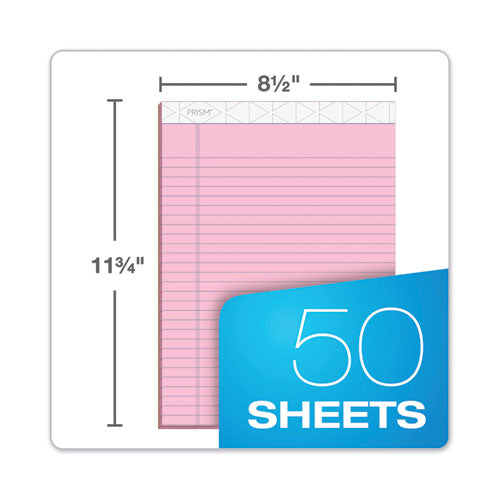 Image of TOPS 63150 Prism + Colored Writing Pads, Wide/Legal Rule, (50) Pastel Pink 8.5 x 11 Sheets, 12/Pack