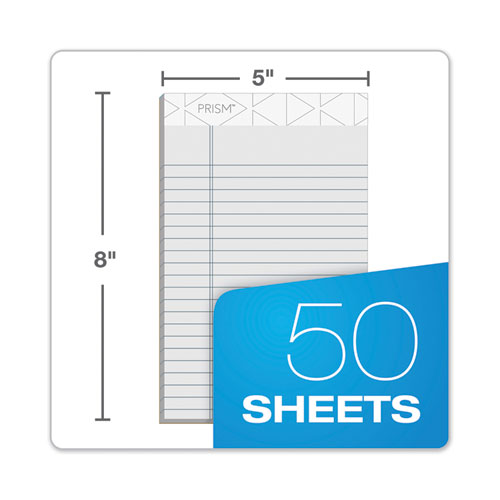 Image of TOPS 63060 Prism + Colored Writing Pads, Narrow Rule, (50) Pastel Gray 5 x 8 Sheets, 12/Pack