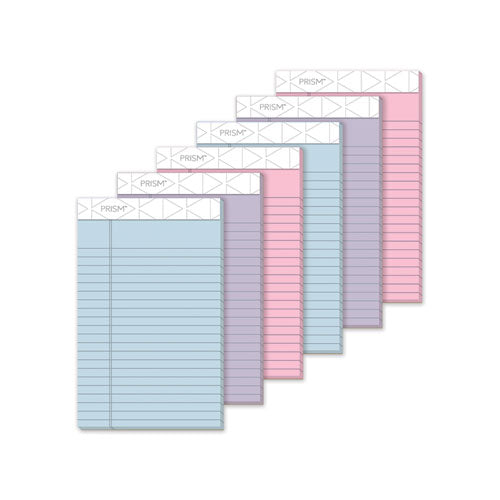 Image of TOPS 63016 Prism + Colored Writing Pads, Narrow Rule, (50) Assorted Pastel Color 5 x 8 Sheets, 6/Pack