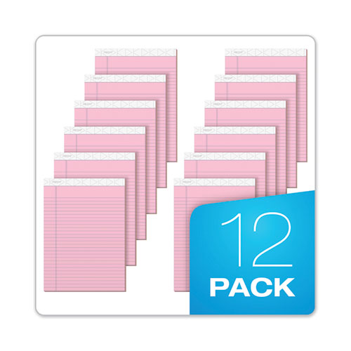 Image of TOPS 63150 Prism + Colored Writing Pads, Wide/Legal Rule, (50) Pastel Pink 8.5 x 11 Sheets, 12/Pack