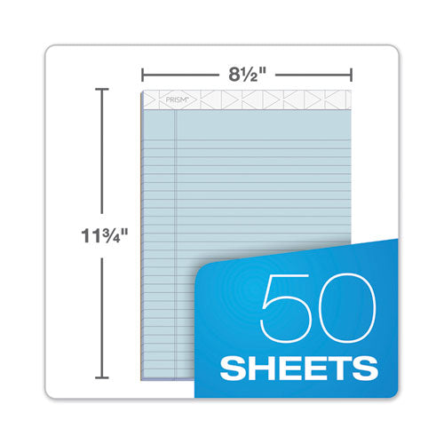 Image of TOPS 63120 Prism + Colored Writing Pads, Wide/Legal Rule, (50) Pastel Blue 8.5 x 11 Sheets, 12/Pack