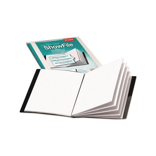 Image of Cardinal® 50132CB ShowFile Display Book with Custom Cover Pocket, 12 Letter-Size Sleeves, Black