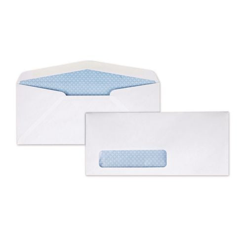 Image of Quality Park QUA21412 Security Tint Window Envelope, #10, Bankers Flap, Gummed Closure, 4.13 x 9.5, White, 500/Box
