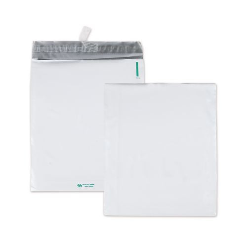 Image of Quality Park QUA46390 Redi-Strip Poly Expansion Mailer, #4 1/2, Square Flap, Redi-Strip Adhesive Closure, 11 x 13, White, 100/Carton