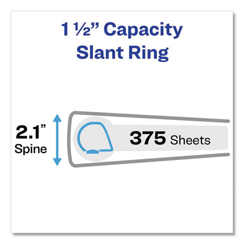 Image of Avery® 17142 Touchguard Protection Heavy-Duty View Binders With Slant Rings, 3 Rings, 1.5" Capacity, 11 X 8.5, White