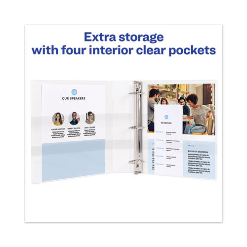 Image of Avery® 17142 Touchguard Protection Heavy-Duty View Binders With Slant Rings, 3 Rings, 1.5" Capacity, 11 X 8.5, White