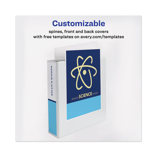 Image of Avery® 17144 Touchguard Protection Heavy-Duty View Binders With Slant Rings, 3 Rings, 3" Capacity, 11 X 8.5, White