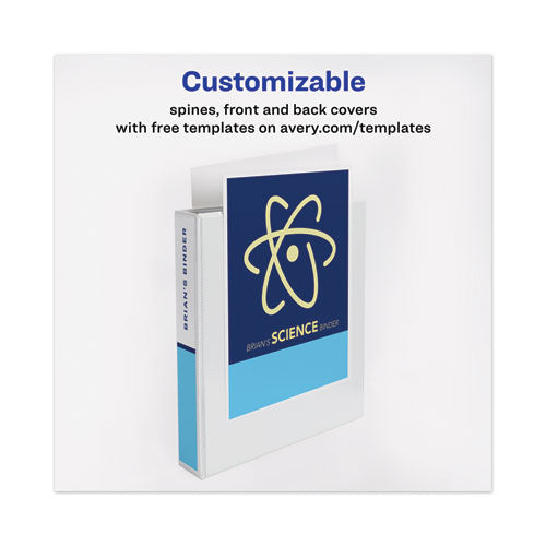 Image of Avery® 17142 Touchguard Protection Heavy-Duty View Binders With Slant Rings, 3 Rings, 1.5" Capacity, 11 X 8.5, White