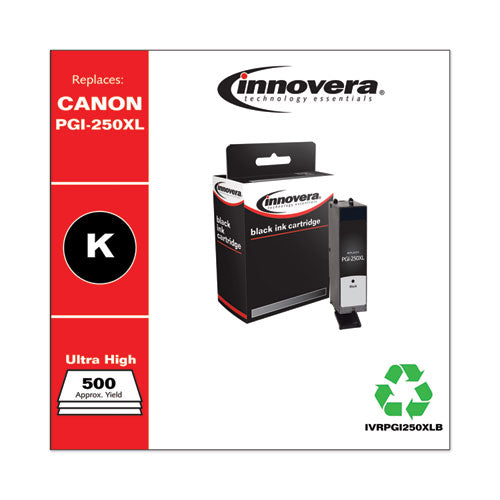 Image of Innovera® IVRPGI250XLB Remanufactured Black High-Yield Ink, Replacement for PGI-250XL (6432B001), 500 Page-Yield