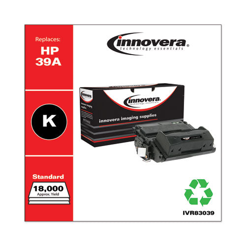 Image of Innovera® IVR83039 Remanufactured Black Toner, Replacement for 39A (Q1339A), 18,000 Page-Yield