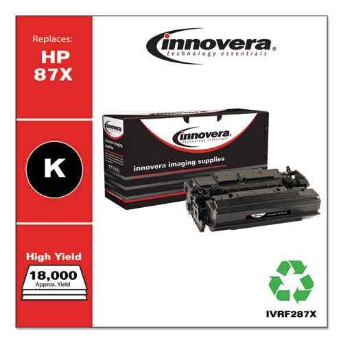 Image of Innovera® IVRF287X Remanufactured Black High-Yield Toner, Replacement for 87X (CF287X), 18,000 Page-Yield