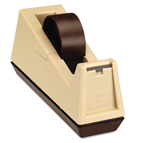 Image of Scotch® C25 Heavy-Duty Weighted Desktop Tape Dispenser, 3" Core, Plastic, Putty/brown