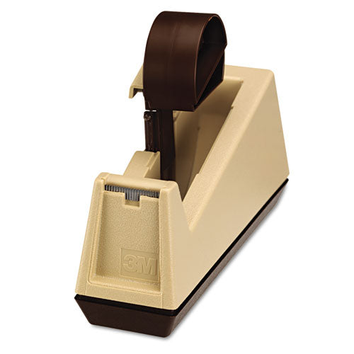 Image of Scotch® C25 Heavy-Duty Weighted Desktop Tape Dispenser, 3" Core, Plastic, Putty/brown