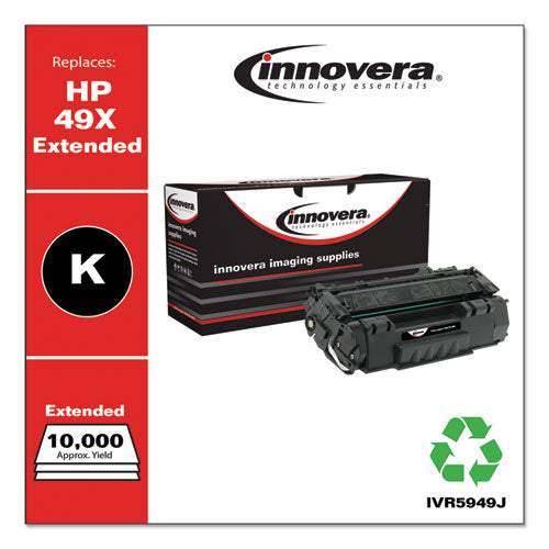 Image of Innovera® IVR5949J Remanufactured Black Extended-Yield Toner, Replacement for 49X (Q5949XJ), 10,000 Page-Yield