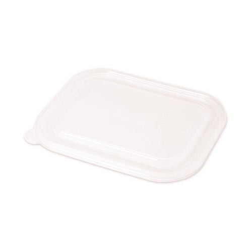 Image of World CentricÂ® PLA Lids for Fiber Containers, 8.8 x 6.9 x 0.8, Clear, Plastic, 400/Carton
