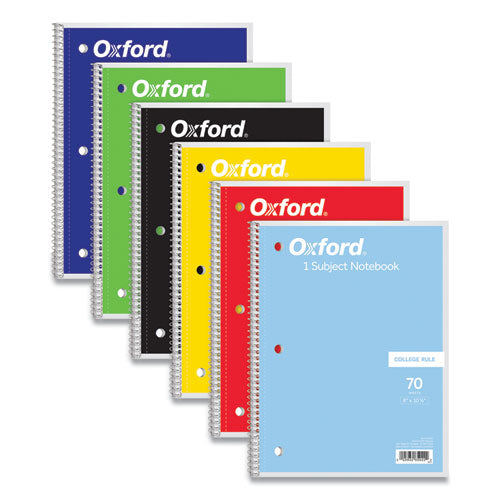 Image of Oxford 65022 Coil-Lock Wirebound Notebook, 3-Hole Punch, Medium/College Rule, Randomly Assorted Cover Color, (70) 10.5 x 8 Sheets