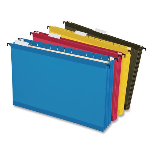 Image of Pendaflex® 09313 SureHook Hanging Pocket File, Legal Size, 1/5-Cut Tabs, Assorted Colors, 4/Pack