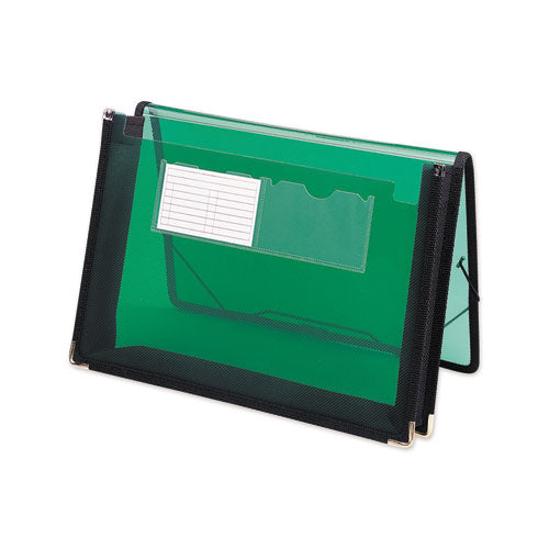 Image of Smead 71951 Poly Wallets, 2.25" Expansion, 1 Section, Elastic Cord Closure, Letter Size, Translucent Green