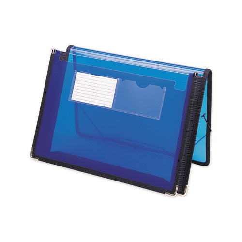 Image of Smead 71953 Poly Wallets, 2.25" Expansion, 1 Section, Elastic Cord Closure, Letter Size, Translucent Blue