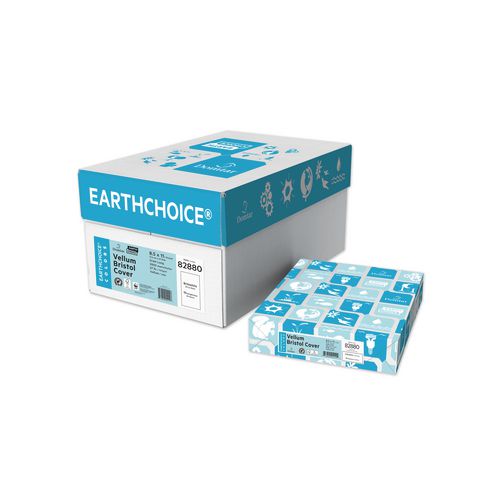 Image of Domtar 94338 EarthChoice Cover Stock, Vellum Bristol, 96 Bright, 67 lb Bristol Weight, 8.5 x 11, Bright White, 250/Pack