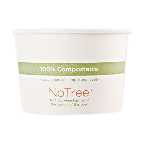 Image of World Centric® BOSU8 No Tree Paper Bowls, 8 oz, 3.4" Diameter x 2.3" h, Natural, Sugarcane, 1,000/Carton