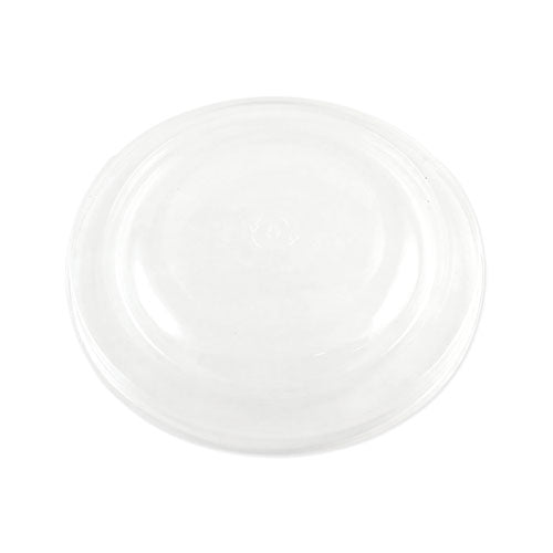 Image of World Centric® BOLCS24 PLA Lids for Fiber Bowls, 7.5" Diameter x 1" h, Clear, Plastic, 300/Carton