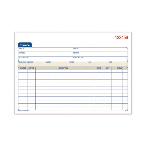 Image of Adams® DC5840 Multipart General-Purpose Invoice Pad, Two-Part Carbonless, 7.94 x 5.56, 50 Forms Total