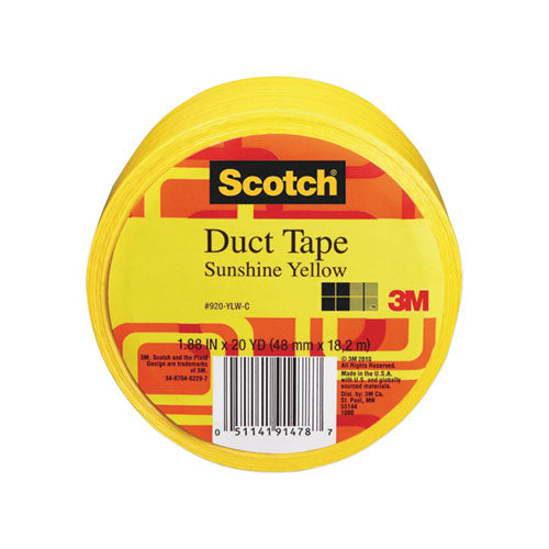 Image of Scotch® 920-YLW-C Duct Tape, 1.88" X 20 Yds, Sunshine Yellow